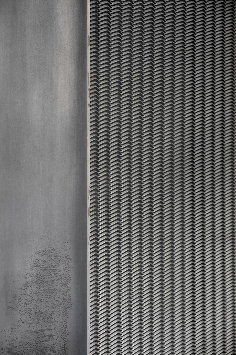 Close-up detail of a design element found in an industrial-inspired apartment interior. 