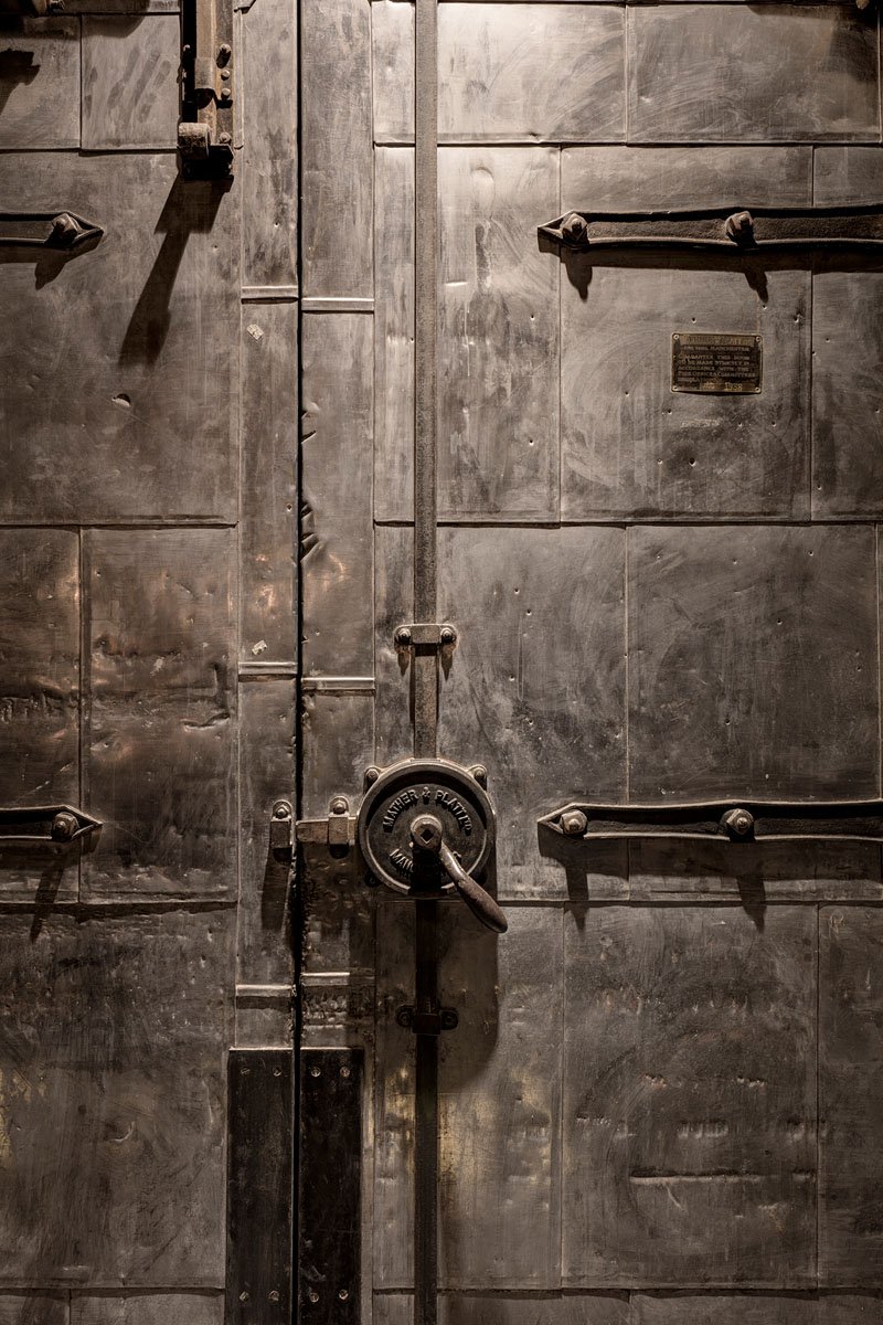 Close-up detail of a design element found in an industrial-inspired apartment interior. 