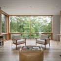The Roost Residence / OPAL - Interior Photography, Living Room, Wood, Chair, Glass