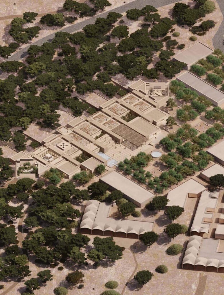 aerial rendering of museum