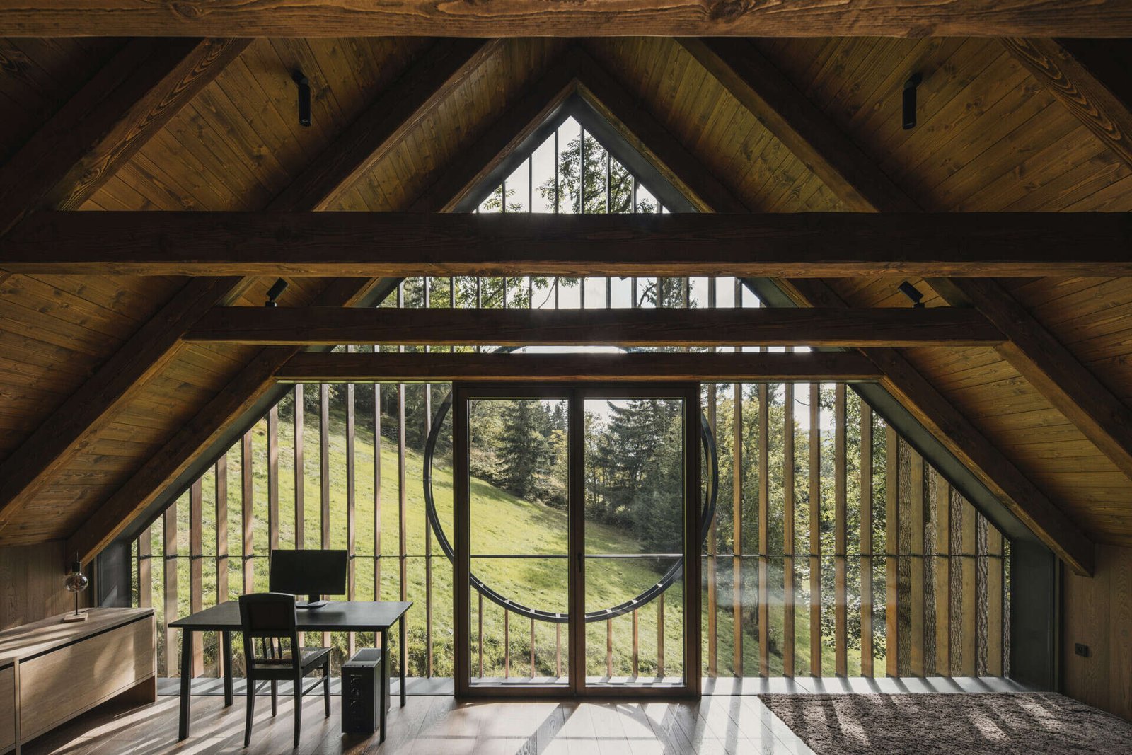 Mountain cottage gable bedrooms and social spaces frame expansive ridgeline views while keeping cozy scale.