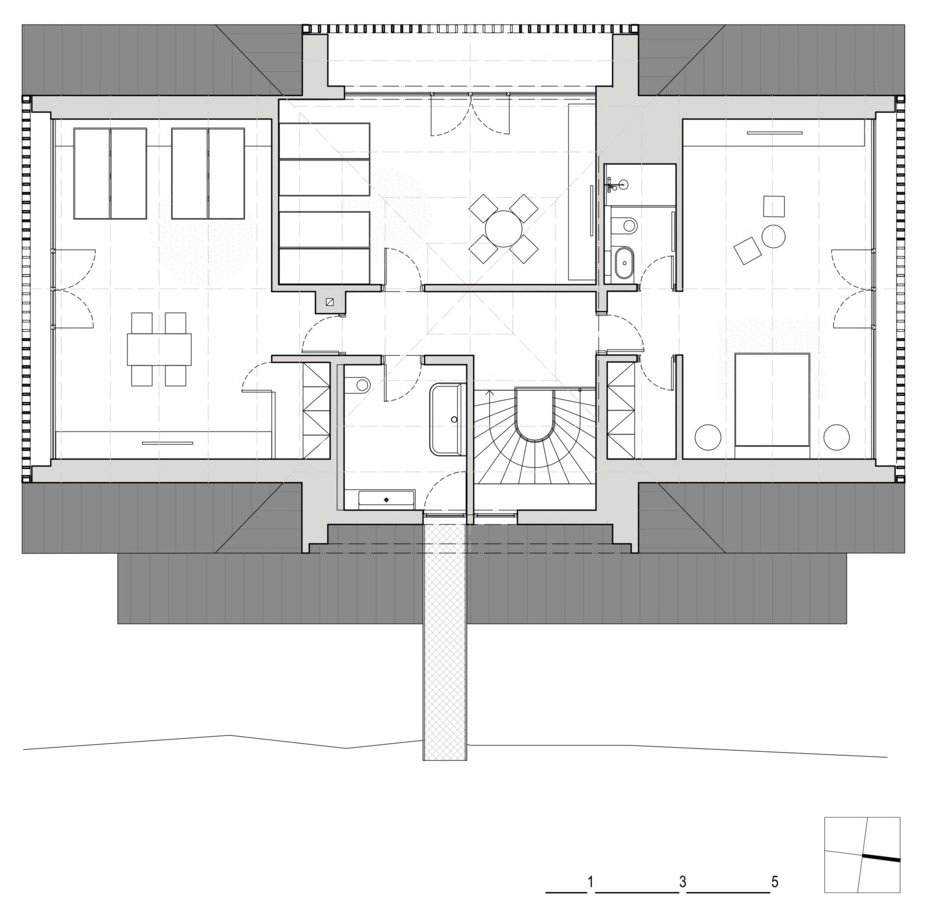 Mountain cottage plans highlight the balance of traditional rhythm and modern function.