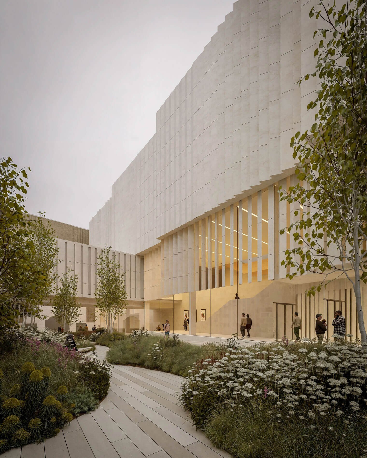 exterior of kengo kuma wing for national gallery