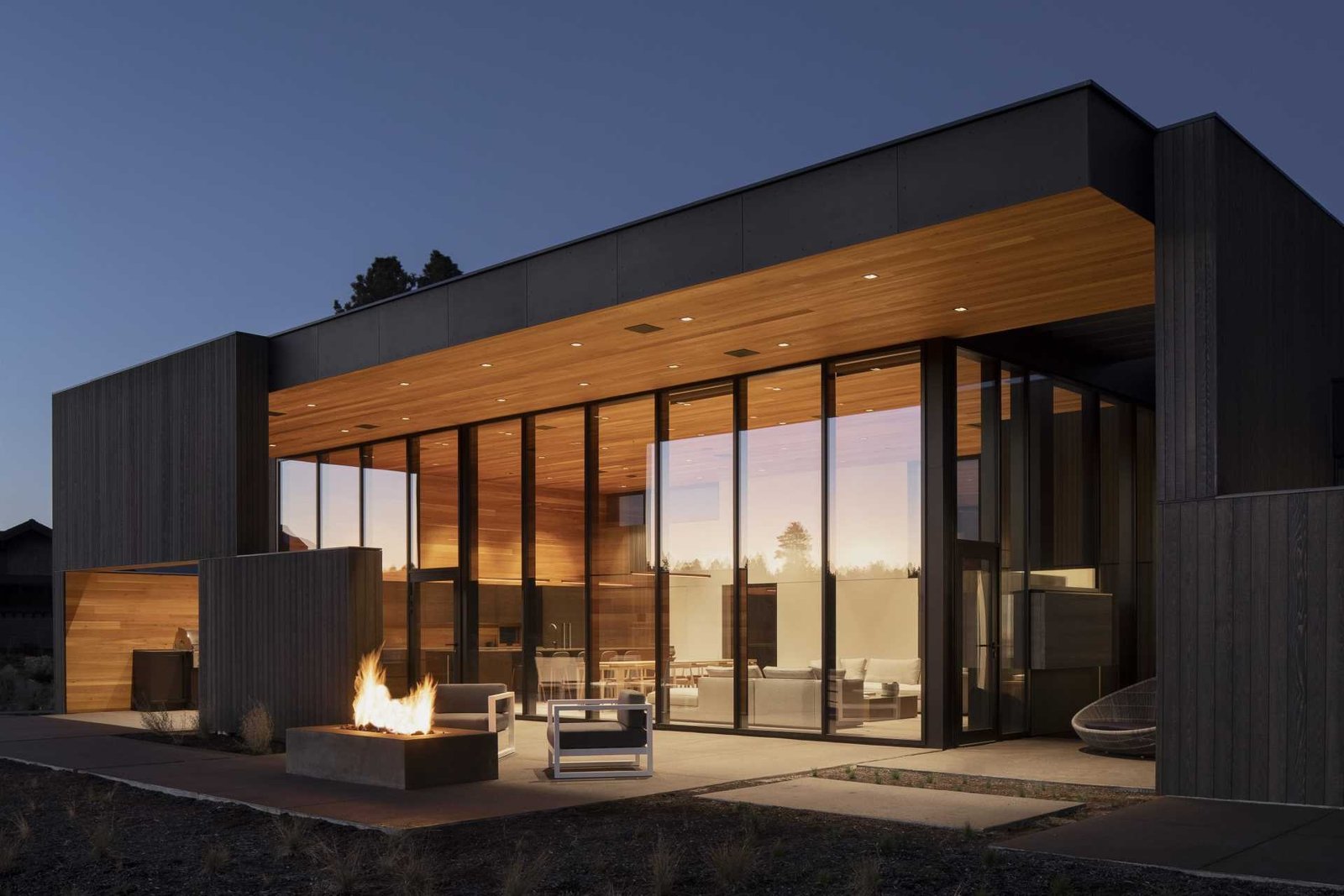 Explore a contemporary home near Bend, Oregon, where cedar, steel, and glass come together to create a striking architectural statement in the high desert landscape.