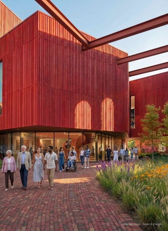 Rendering of Entry Garden Within Existing Frame(Southeast Perspective)